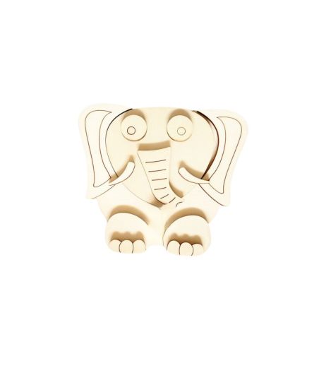 3D Dřevěná omalovánka - slon