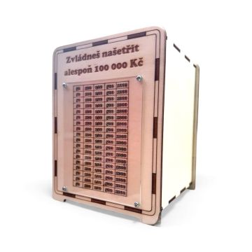 Pokladnička 100 000 Kč + sklo
