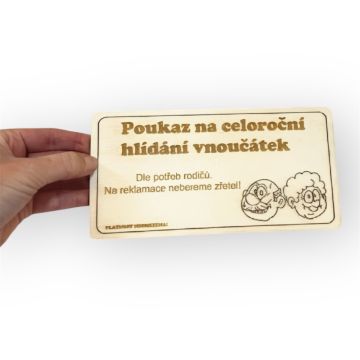 Poukaz na hlídání dětí