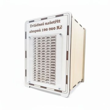Pokladnička 100 000 Kč + sklo