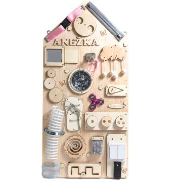 Activity board - šedivo růžový