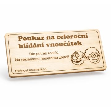 Poukaz na hlídání dětí