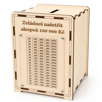 Pokladnička 100 000 Kč + sklo