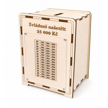 Pokladnička 25 000 Kč + sklo